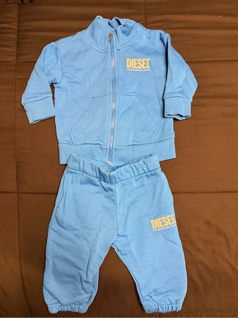 Diesel Baby Blue Logo Tracksuit Set – 6–9 Months